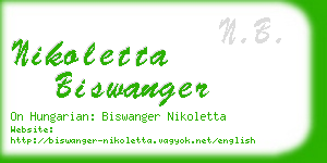 nikoletta biswanger business card